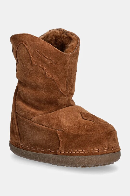 Inuikii velúr hócipő Cowboy Embroidery velúr bőr barna 75101.067.Brown