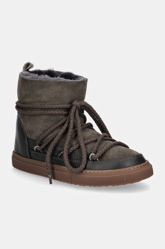 Kožne cipele za snijeg Inuikii Classic bez kopčanja zelena 55102.001.DarkGrey