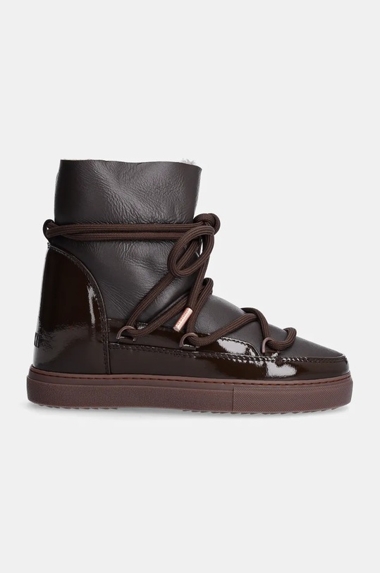 Kožené sněhule Inuikii Gloss Wedge 75203.007.Brown hnědá AW24