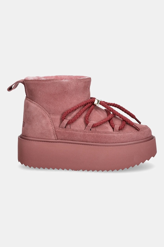 Inuikii cizme de zapada din piele intoarsa Classic Low Platform 75204.004.DustyRose roz AW24