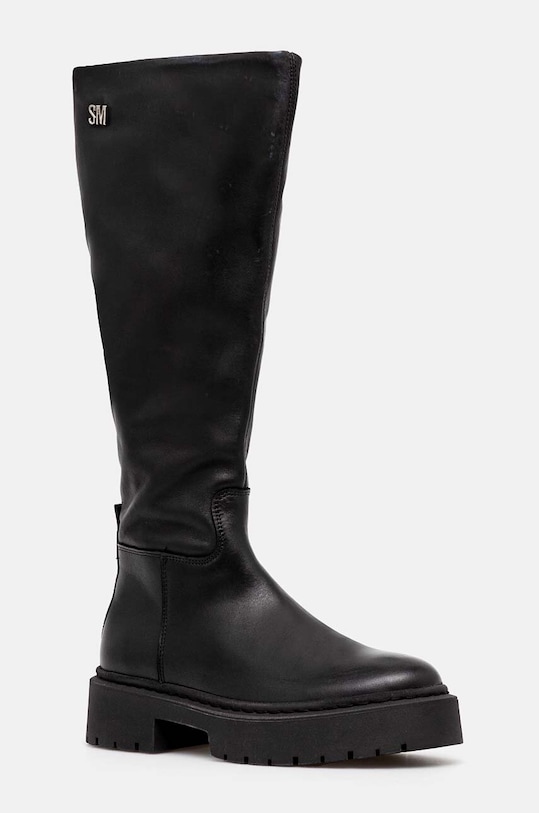 Vysoké čižmy Steve Madden Galina usňová koža čierna SM11003333.017