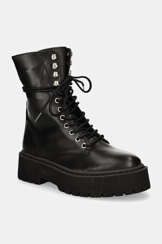 Steve Madden bocanci de piele Skywen cu snur negru SM11003283.017