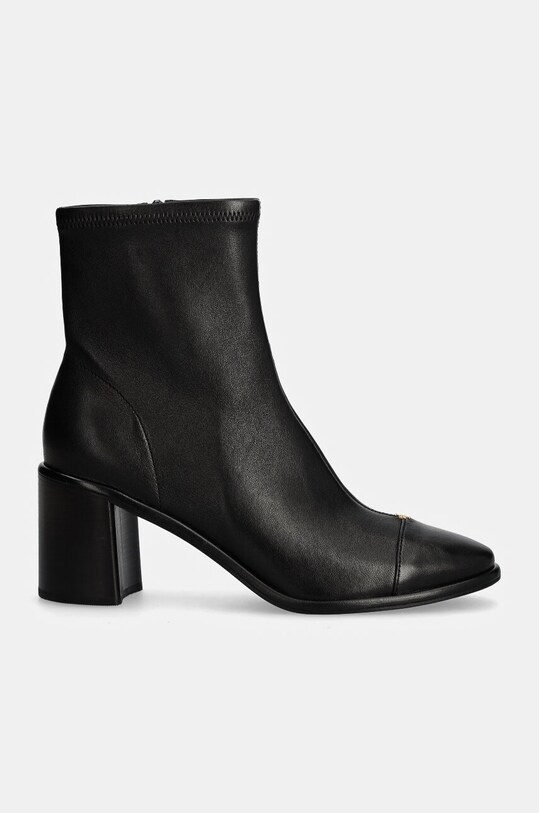Kožené členkové topánky Tory Burch Cap-Toe Heel Ankle Boot 159425.006 čierna AW24
