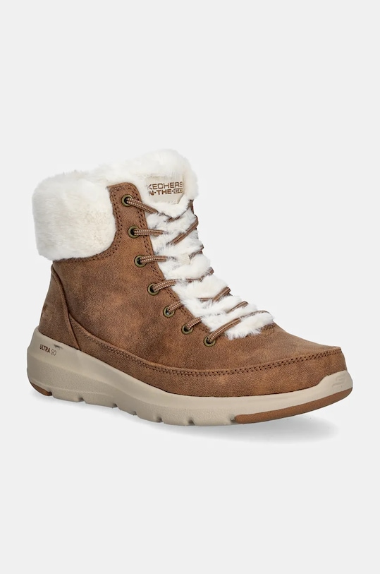 Skechers botki GLACIAL ULTRA WOND tekstylny brązowy 144202