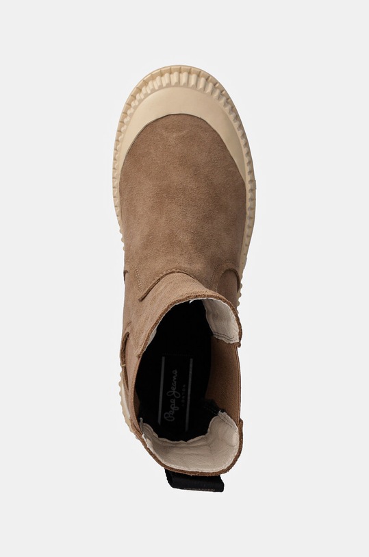 Pepe Jeans botine din piele intoarsa PLS50539 maro PLS50539
