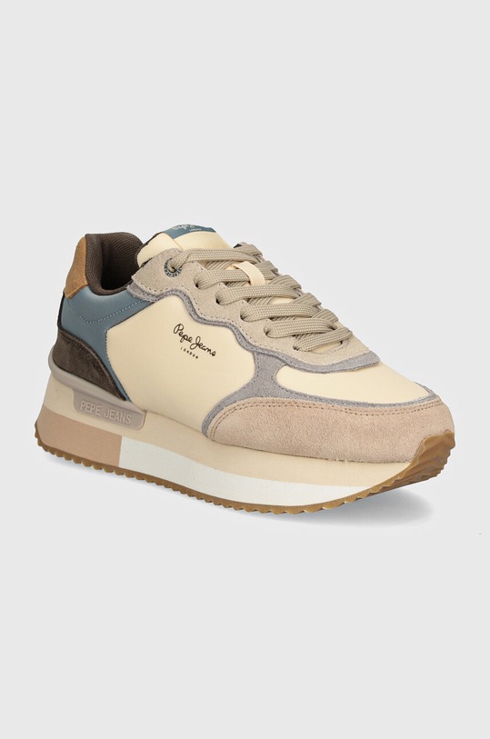 Sneakers boty Pepe Jeans PLS60025 semišová kůže béžová PLS60025