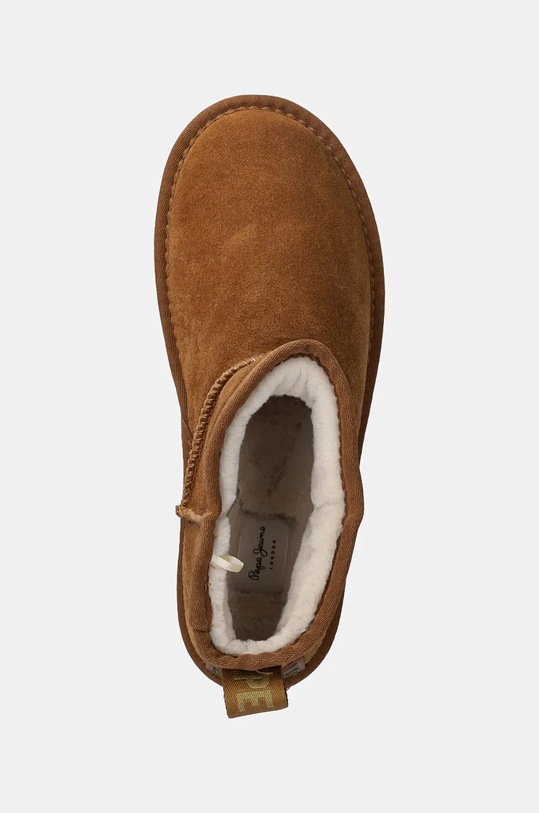 Pepe Jeans cizme de zapada din piele intoarsa PLS50536 maro PLS50536