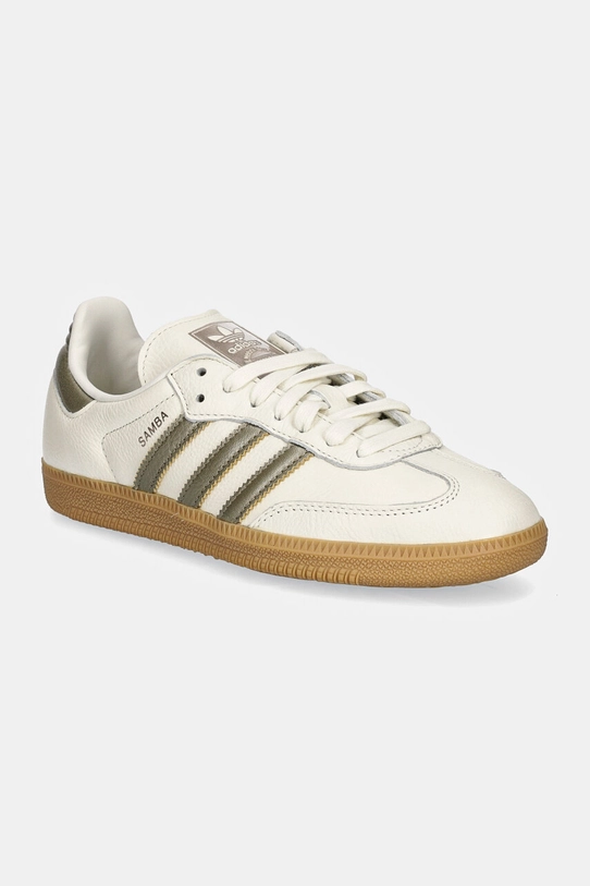 Δερμάτινα αθλητικά παπούτσια adidas Originals Samba OG W φλατ μπεζ IG1964