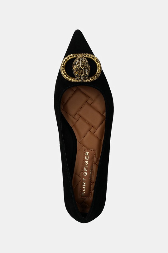 Încălțăminte Kurt Geiger London balerini din piele intoarsa Chelsea Point Flat 3418500209.BLACK negru