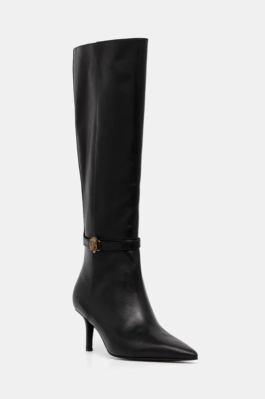 Kurt Geiger London kozaki skórzane Kensington Flexi Knee nieocieplane czarny 3538900109.BLACK