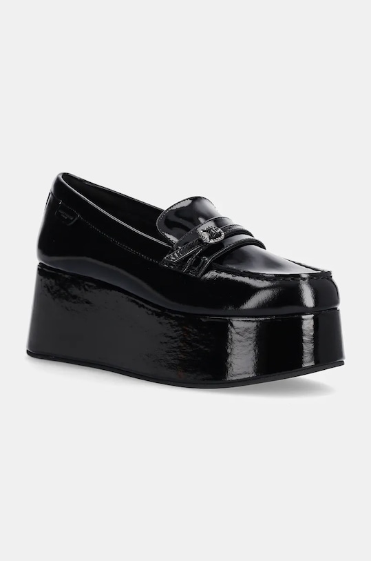 Kurt Geiger London mocasini de piele Mayfair Flatform Loafer piele patentata negru 3518100309.BLACK