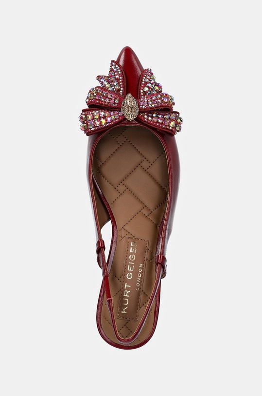Kožené lodičky Kurt Geiger London Belgravia Bow Sling červená 621750309.RED