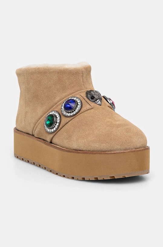 Kurt Geiger London śniegowce zamszowe Octavia Teddy Bootie 3512940209.BEIGE beżowy AW24