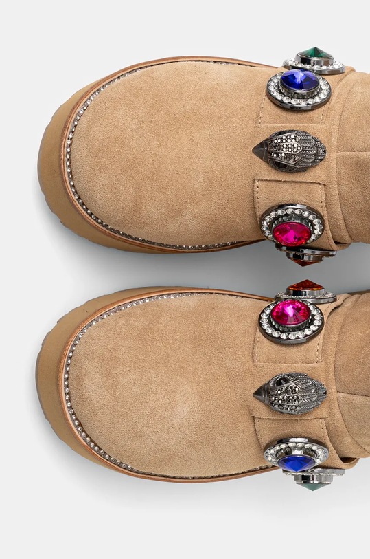 Kurt Geiger London śniegowce zamszowe Octavia Teddy Bootie 3512940209.BEIGE