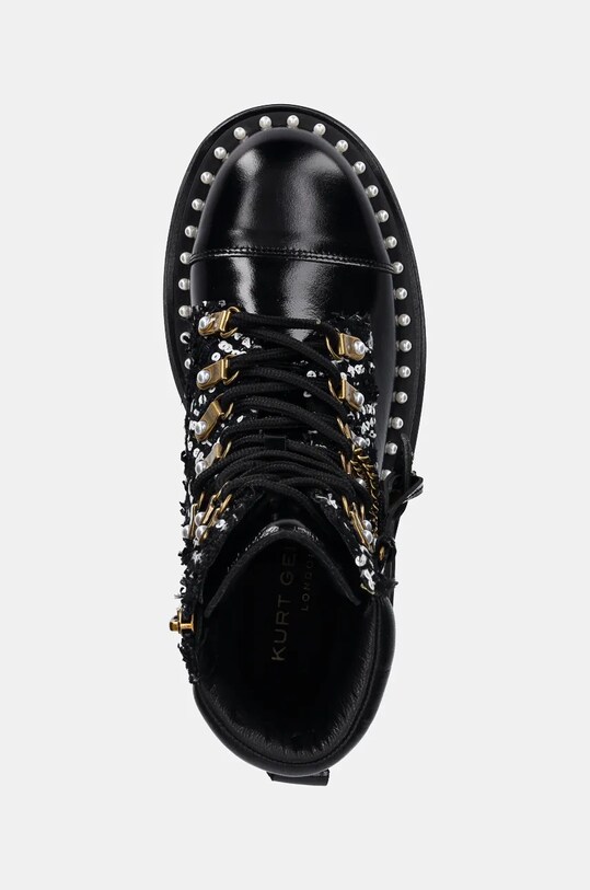 Кожаные полусапоги Kurt Geiger London Chelsea Combat Boot чёрный 3423801619.BLKWHT