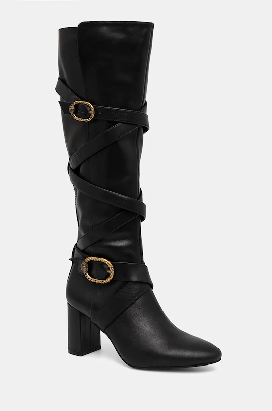 Kožené čižmy Kurt Geiger London Mayfair Strappy Knee Boot 3483800109.BLACK čierna AW24