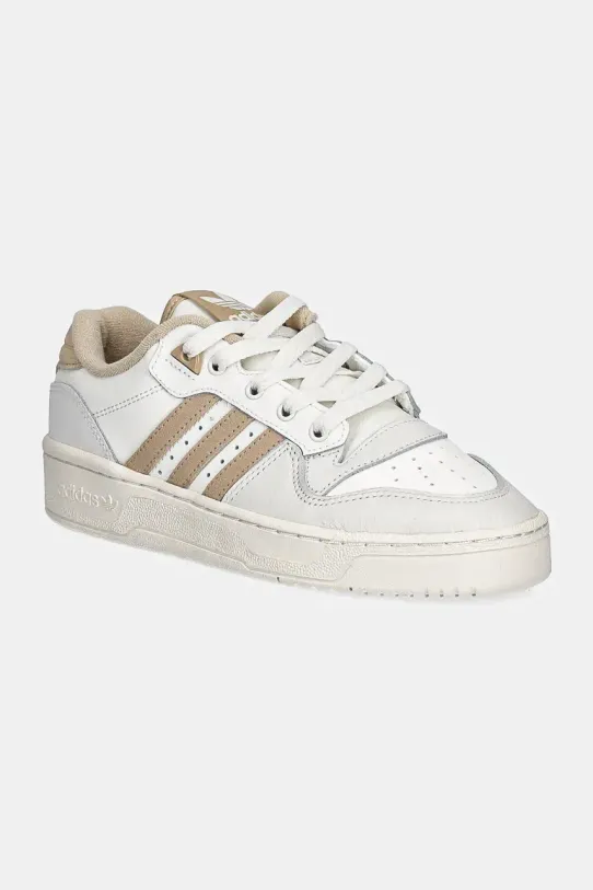 Kožne tenisice adidas Originals Rivalry Low W zrnata koža bež JH6726
