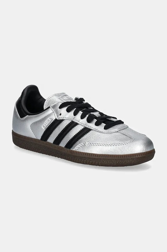 adidas Originals leather sneakers Samba OG W flat silver JI4218