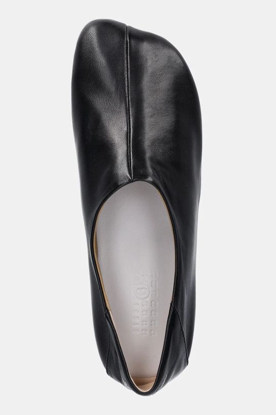 Кожаные балетки MM6 Maison Margiela чёрный S59WZ0095.P3628