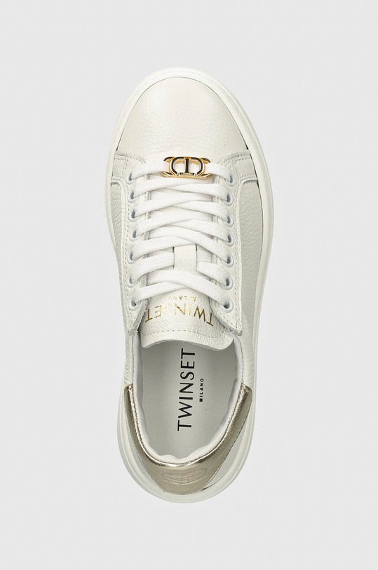 Twinset sneakersy skórzane biały 242TCP010.07049