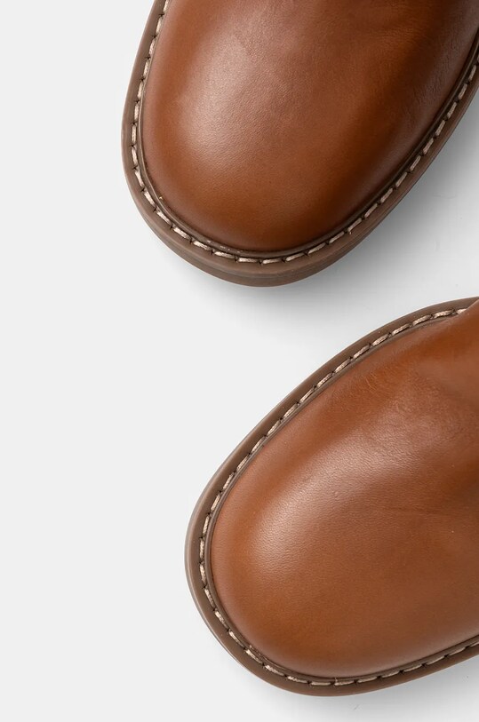 Шкіряні чоботи MICHAEL Michael Kors Carlisle 40F4CLMB5L.230 коричневий