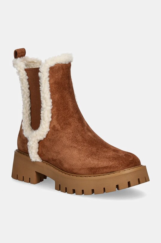 Semišové kotníkové boty MICHAEL Michael Kors Asher platforma hnědá 40F4ASFE6S.230