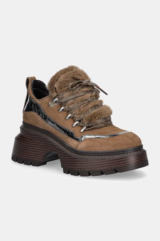 Členkové topánky MICHAEL Michael Kors Shiloh platforma hnedá 40F4SSFE8L.229