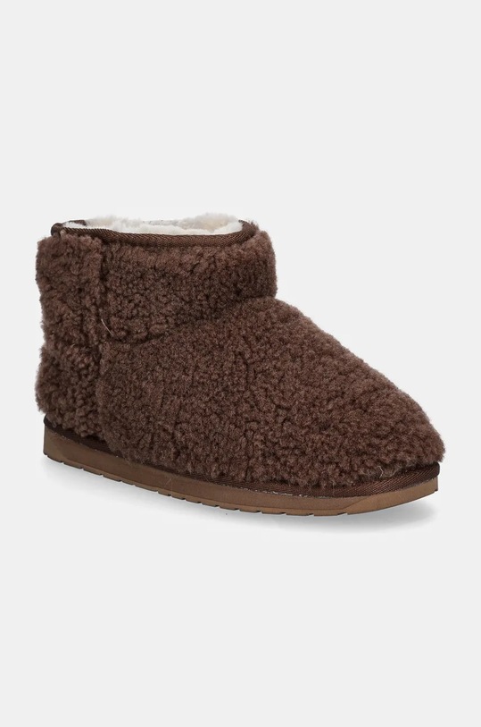 Vunene čizme za snijeg Emu Australia Stinger Micro Teddy bez kopčanja smeđa W12773.OAK