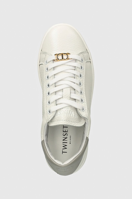 Twinset sneakersy skórzane biały 242TCP012.11787