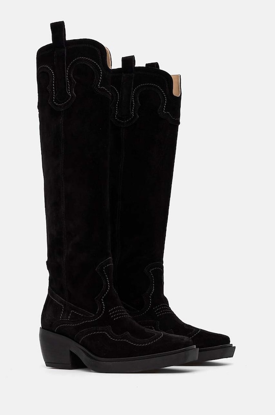 Copenhagen cizme de cowboy din piele intoarsa CPH286 negru AW24