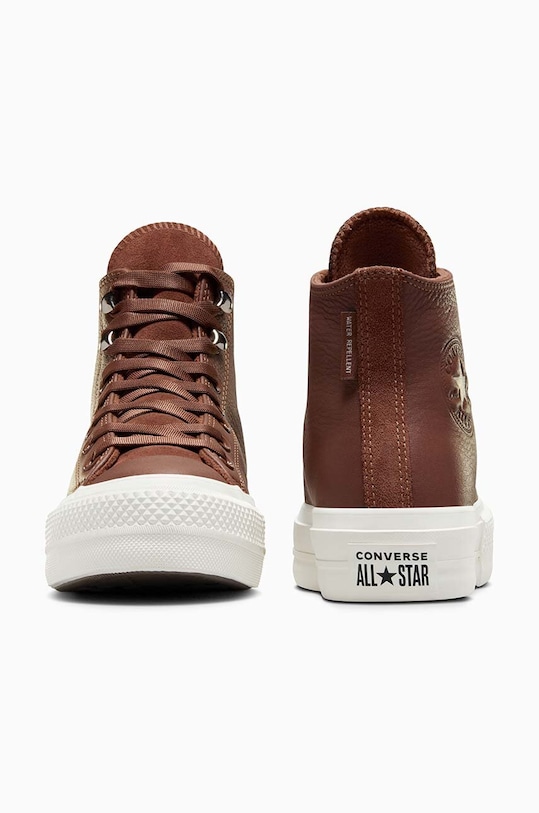 Obuwie Converse trampki skórzane Chuck Taylor All Star Lift A10362C brązowy