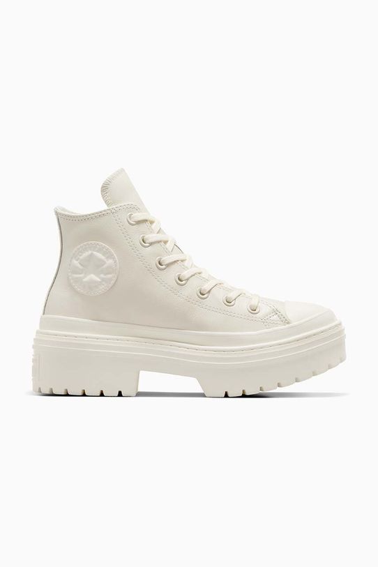 Kožené kecky Converse Chuck Taylor All Star Lugged Heel platforma bílá A10370C
