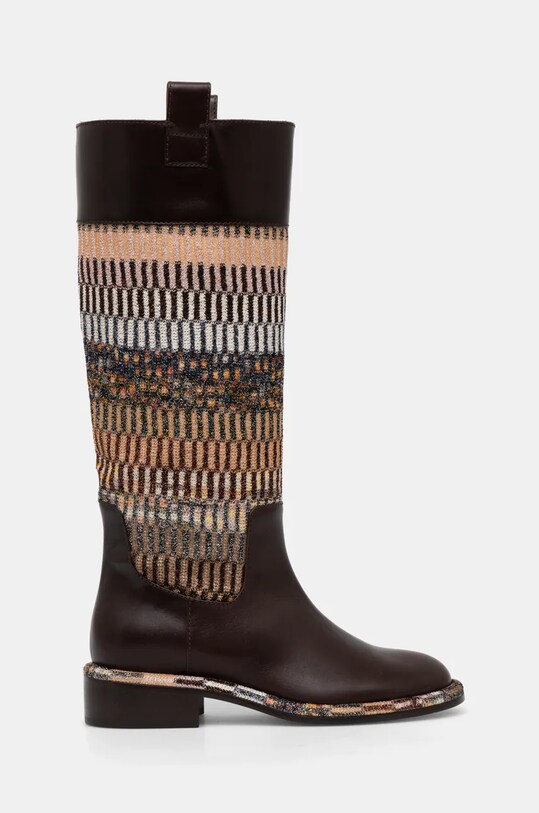 Vysoké čižmy Missoni Clo MW67.044 hnedá AW24