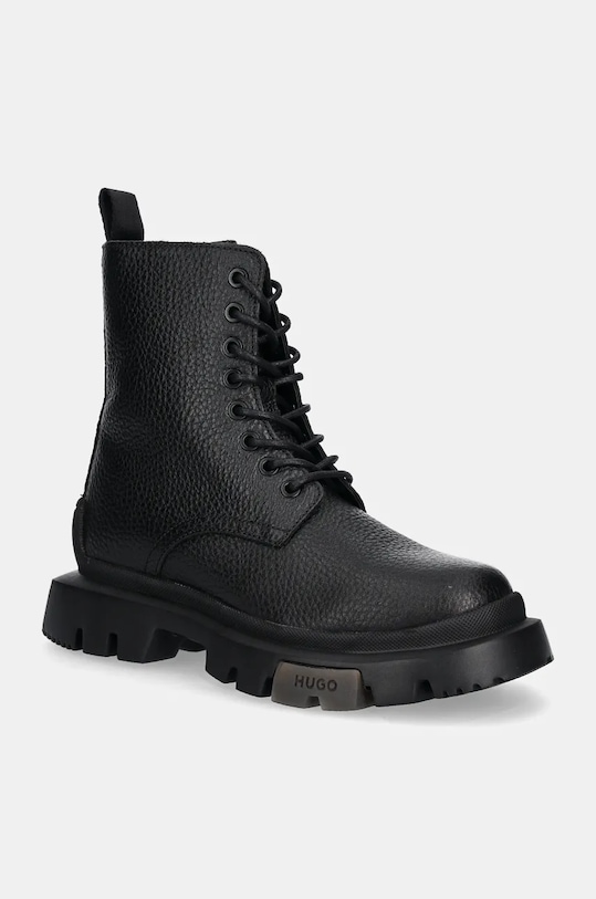 Kožené workery HUGO Fabyan nezateplené černá 50529893.001