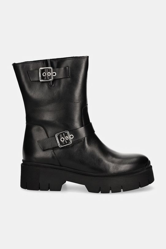 HUGO cizme de piele Kris 50536827.001 negru AW24