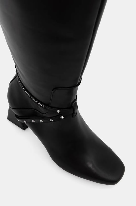 Шкіряні чоботи Karl Lagerfeld BEATA чорний KL31474.000
