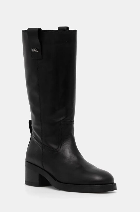 Δερμάτινες μπότες Karl Lagerfeld BROOKLYN χωρίς μόνωση μαύρο KL41774.000