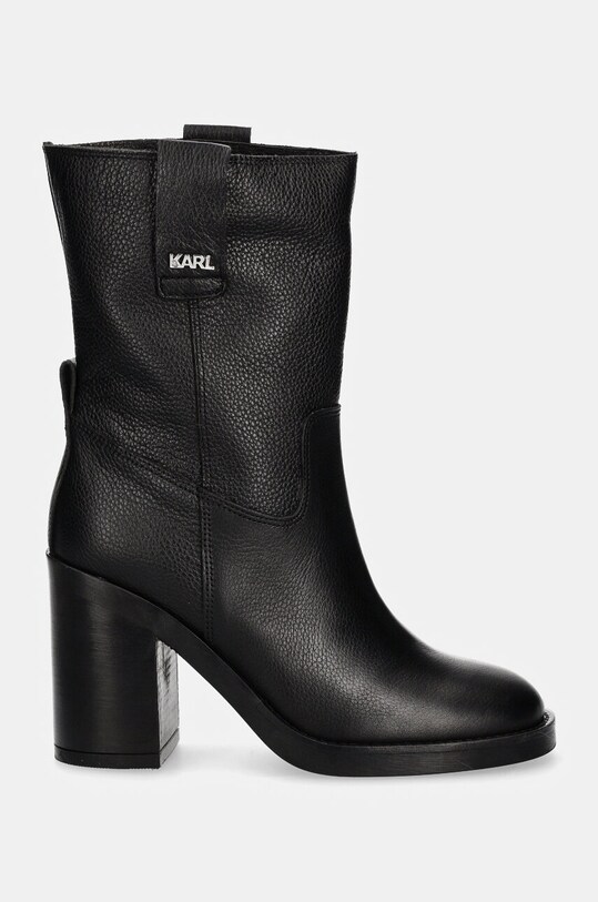 Kožené členkové topánky Karl Lagerfeld BROOKLYN KL41874.100 čierna AW24