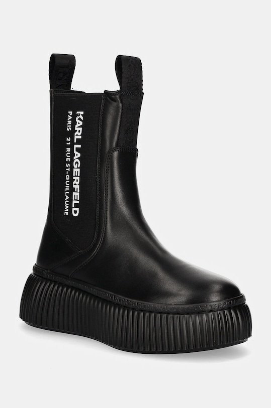 Kožené kotníkové boty Karl Lagerfeld KREEPER nezateplené černá KL42344.000