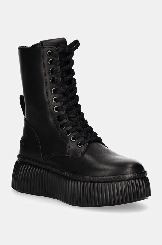 Karl Lagerfeld botine KREEPER LO cu snur negru KL42364.000