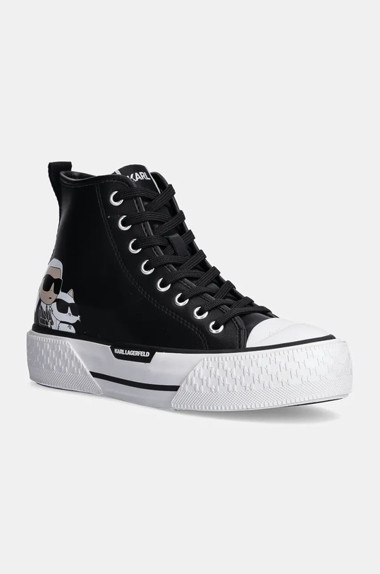 Karl Lagerfeld trampki skórzane KAMPUS MAX III płaska czarny KL60643T.000