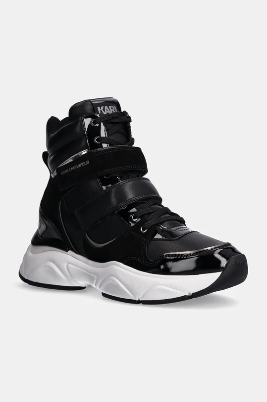 Kožené tenisky Karl Lagerfeld KOMET WEDGE platforma černá KL65734.400