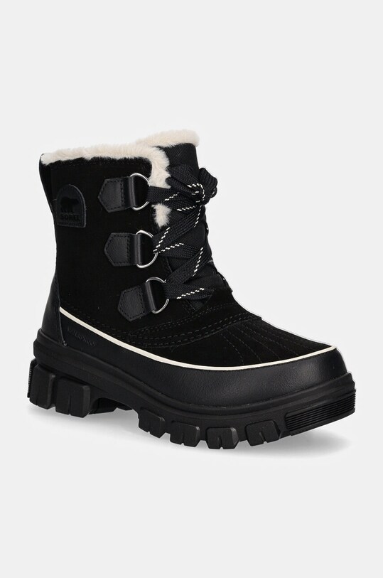 Шкіряні черевики Sorel TORINO V WP OUTDRY замша чорний 2106701010