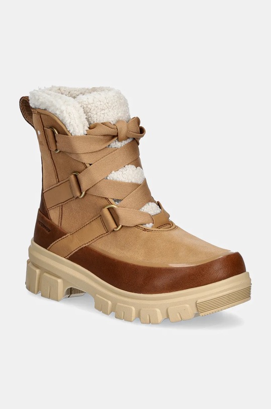 Кожаные полусапожки Sorel TORINO V RESORT WP OUTDR слегка утеплённая модель коричневый 2106711253