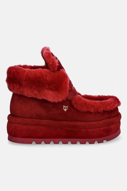 Naked Wolfe śniegowce zamszowe Bambi Bambi.Burgundy bordowy AW24