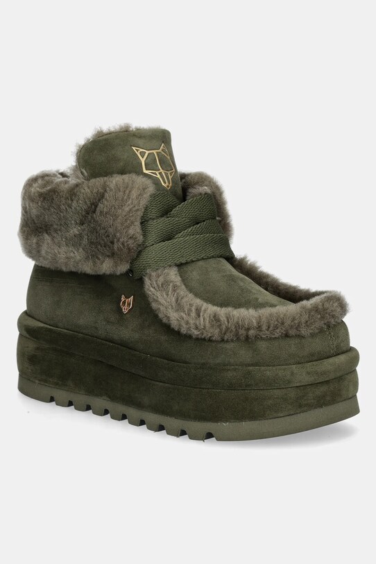 Замшеві чоботи Naked Wolfe Bambi замша зелений Bambi.Dark.Olive