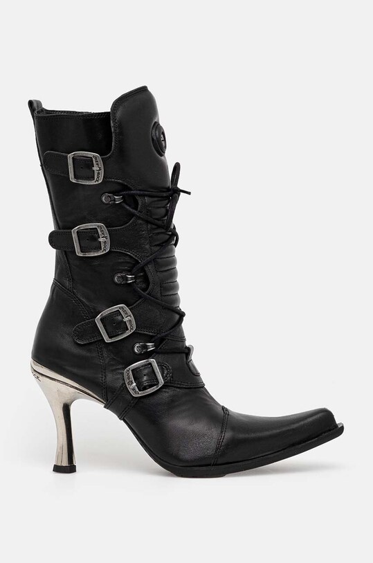 New Rock leather ankle boots ITALI NEGRO FINO + MALICIA TACON CARIBE ACERO M.9373.S8 black AW24