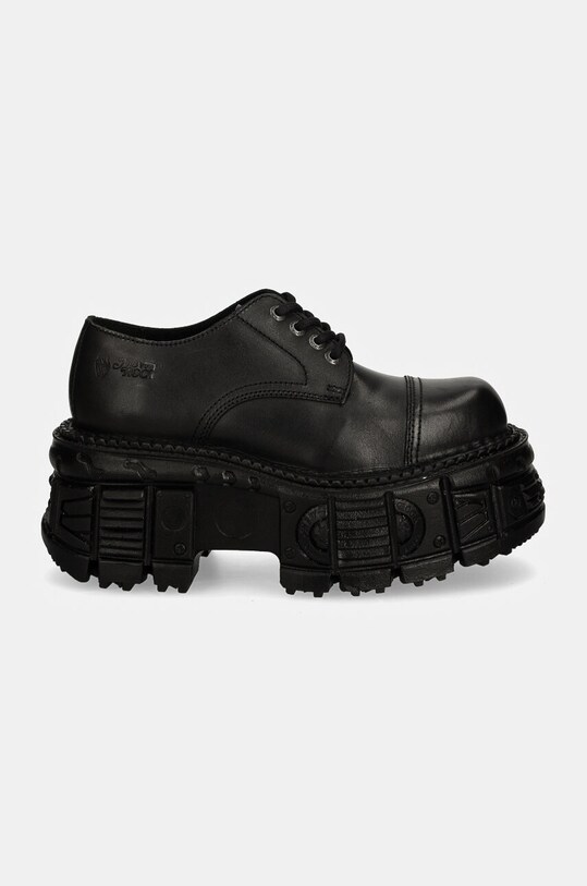 Шкіряні туфлі New Rock CRUST NEGRO + TANK NEGRO M.TANKMILI003.S1 чорний AW24