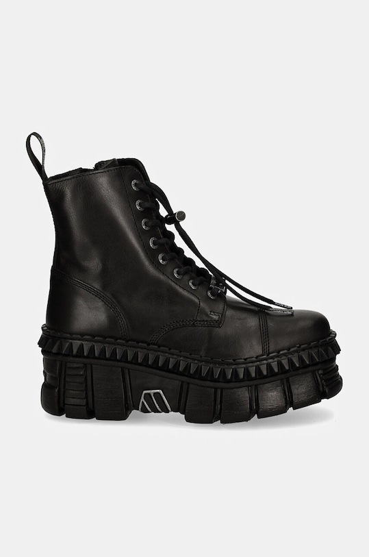 Кожени кубинки New Rock CRUST NEGRO + TOWER CASCO NEGRO M.WALL083CCT.S6 черен AW24