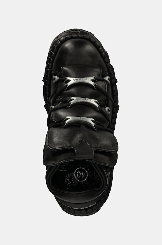 New Rock leather sneakers CRUST NEGRO + TANK CASCO NEGRO black M.WALL106.S12